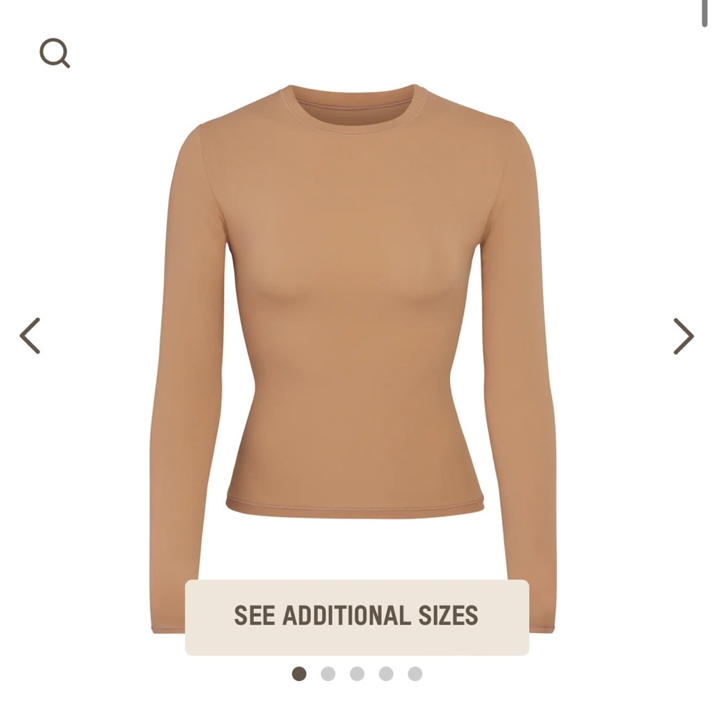 SKIMS fits everybody long sleeve t-shirt SIZE XS COLOR SIENNA